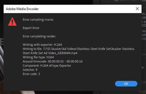 error compiling movie|error completing render premiere pro.